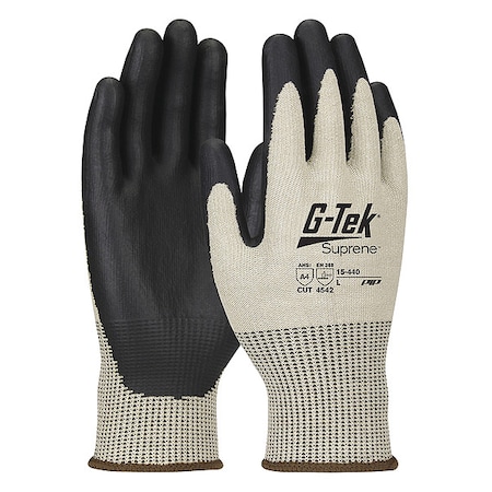 Pip Cut-Resistant Glove, Cut Level A4 , Dipped , Water-Based Polyurethane , Sandy , M 12 PK 15-440/M
