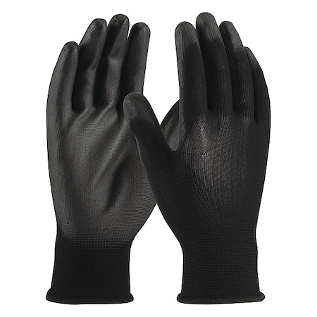 Pip Coated Gloves, Polyurethane, Smooth, Palm, 1 Abrasion Level, Black, XL (10) 12 PK 33-B115