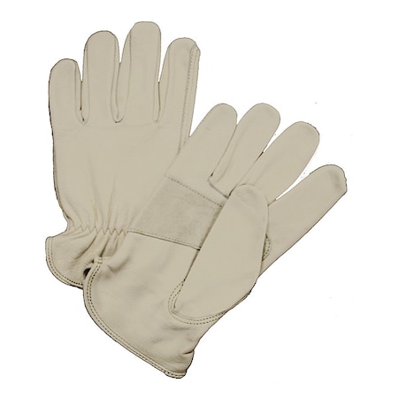 Pip Leather Drivers Gloves, Shirred Slip-On Cuff, Keystone Thumb, Beige, L, 12 PK 984K