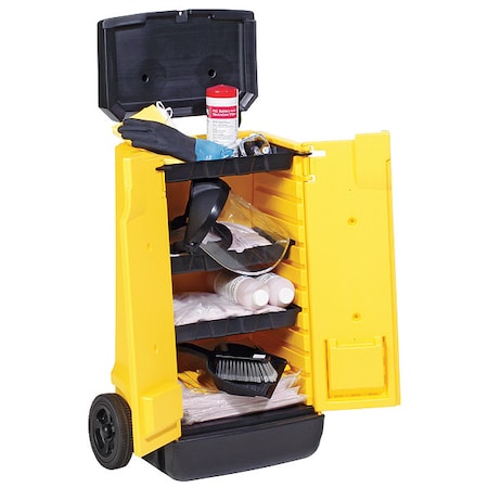 Pig Spill Kit, 7 gal Volume Absorbed per Kit, Not Applicable Capacity, Cart, Yellow, 1 KIT354