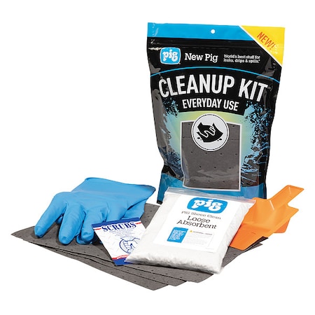 Pig Spill Kit, 37 oz Volume Absorbed per Kit, Not Applicable Capacity, Bag, Blue, 1 KIT5001