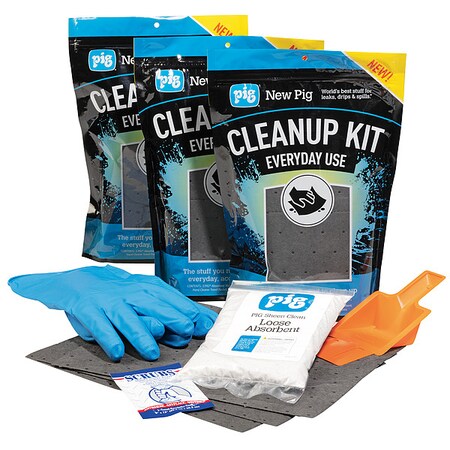 Pig Spill Kit/Station, 112 oz Volume Absorbed per Kit, 0.05 cu ft Capacity, Bag, Blue, 1 KIT5002