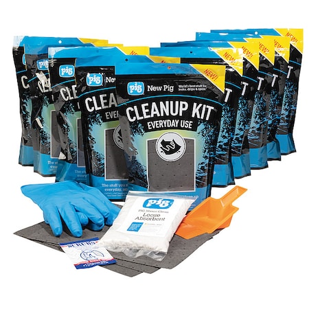 Pig Spill Kit/Station, 374 oz Volume Absorbed per Kit, 0.05 cu ft Capacity, Bag, Blue, 1 KIT5003