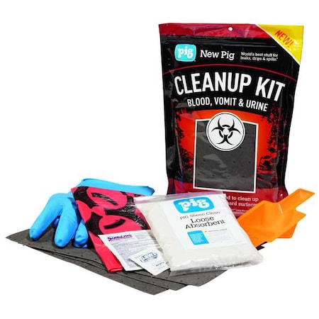 Pig Spill Kit, 18 oz Volume Absorbed per Kit, Not Applicable Capacity, Bag, Red KIT5004