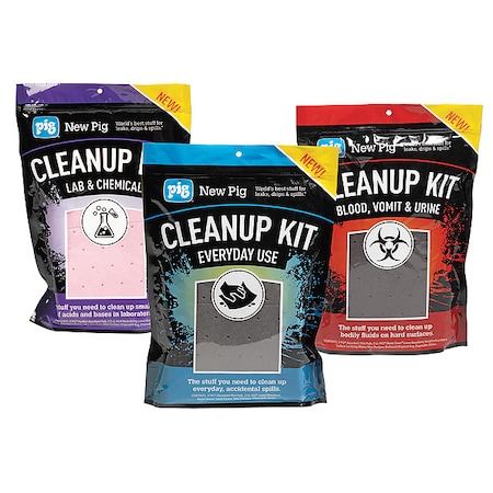 Pig Spill Kit, 100 oz Volume Absorbed per Kit, Not Applicable Capacity, Bag, Blue/Purple/Red, 1 KIT5018