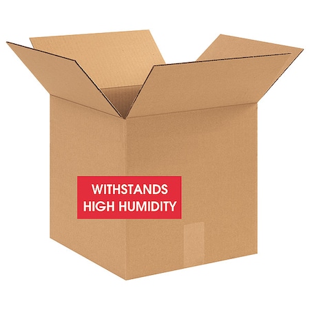 Zoro Select 12 in x 12 in x 12 in Shipping Box, Kraft, Corrugate, Single Wall, V3c 350# 55VG84