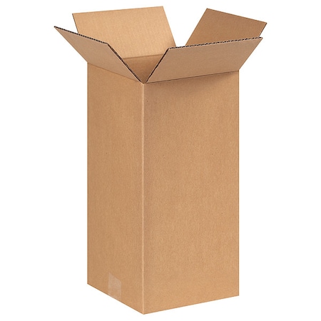 Zoro Select 6 in x 6 in x 14 in Shipping Box, Kraft, Corrugate, Single Wall, 32 ECT 55VG19