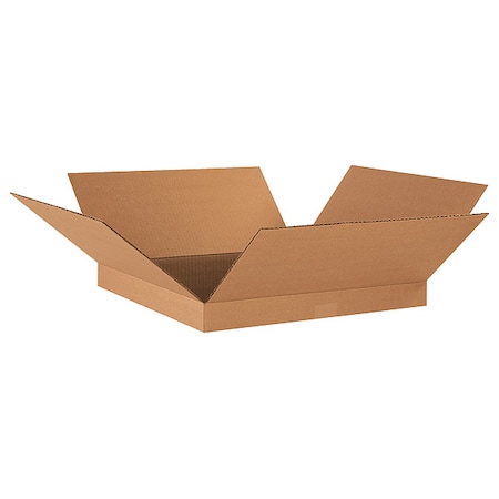 Zoro Select 18 in x 18 in x 2 in Shipping Box, Kraft, Corrugate, Single Wall, 32 ECT 55VH45