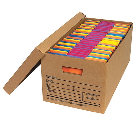 Zoro Select File Box, Corrugated Paper, 12" W, 10" D, Brown 55VJ87