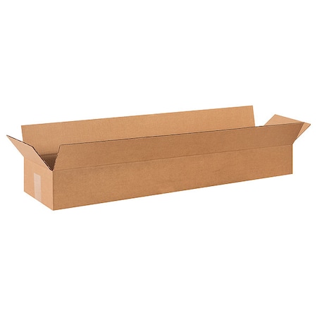 Zoro Select 36 in x 8 in x 4 in Shipping Box, Kraft, Corrugate, Single Wall, 32 ECT 55VJ43