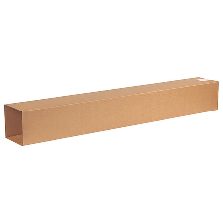 Zoro Select 6 1/2 in x 6 1/2 in x 48 in Shipping Box, Kraft, Corrugate, Single Wall, 32 ECT 55VL51