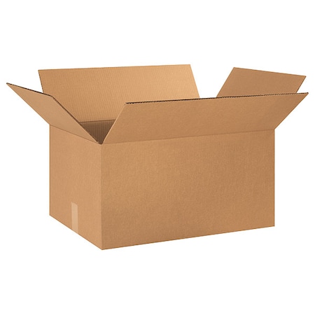 Zoro Select 24 in x 16 in x 12 in Shipping Box, Kraft, Corrugate, Double Wall, 48 ECT 55VM33