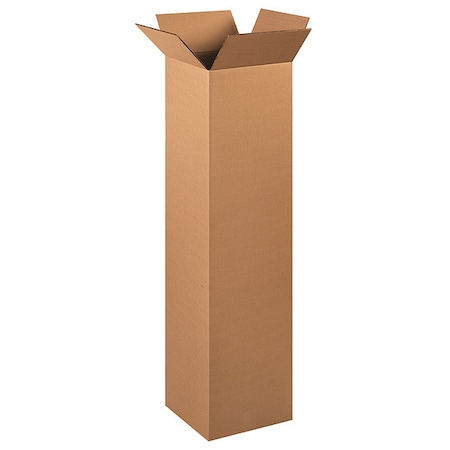 Zoro Select 12 in x 12 in x 48 in Shipping Box, Kraft, Corrugate, Double Wall, 48 ECT 55VM39