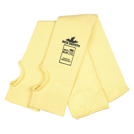 Mcr Safety Knit Sleeve, Yellow, L, Kevlar 9378KFT