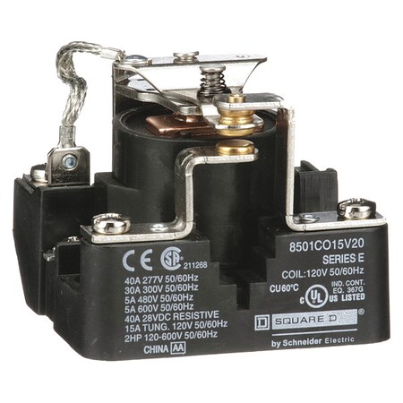 Square D Power Relay, 12VAC Coil, Copper 8501CO15V36