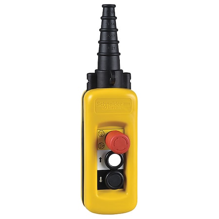 Schneider Electric PendantCntrlStn, DedEnd, 3Buttn, Blk/Rd/Wht XACA2813