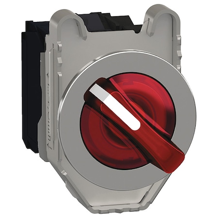 Schneider Electric Selector Switch, Illum, 2 Pos, 30mm, Red XB4FK124B5