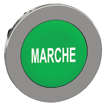 Schneider Electric Pushbutton Head, 30 mm, Green, White ZB4FA342