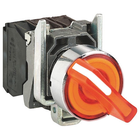 Schneider Electric SelectorSwitch, Illum, 2Pos, 22mm, Orange XB4BK125B5