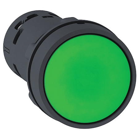 Schneider Electric Flush Push Button, 22 mm, Green XB7NA35