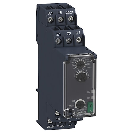 Schneider Electric Time Delay Relay, Square, Interval, 1 Functions 24V AC, DPDT RE22R2MWMR