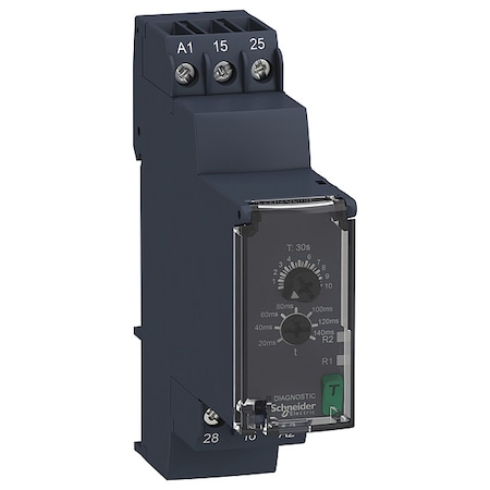 Schneider Electric Time Delay Relay, Square, Star-Delta, 2 Functions 24 to 240V AC/DC, DPDT RE22R2QEMR