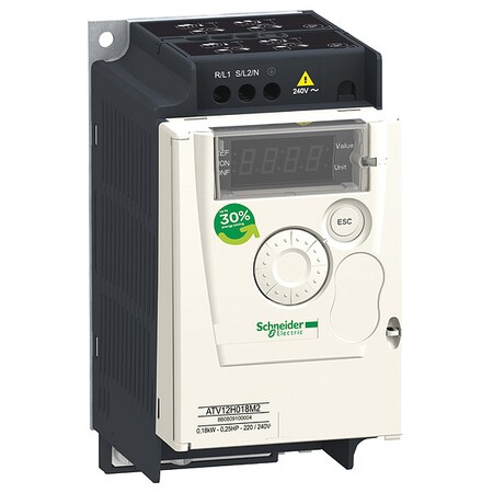 Schneider Electric Variable Freq. Drive, 3/4hp, 200 to 240V ATV12P055M2
