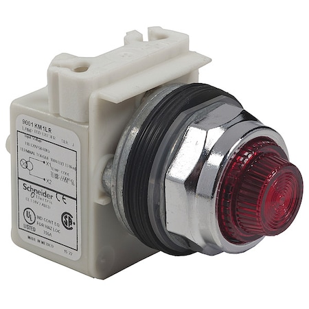 Schneider Electric Pilot Light, Green, 30mm, LED 9001KP1LGG31