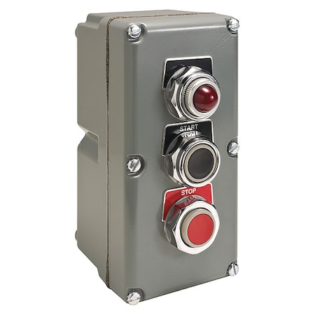 Schneider Electric Control Station, DeadEnd, 2 Button, Black/Red, 1 Light 9001KYK317