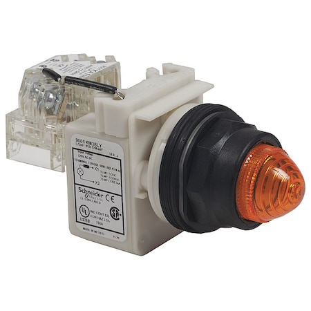 Schneider Electric Pilot Light, White, 30mm, LED 9001SKT38LWW31