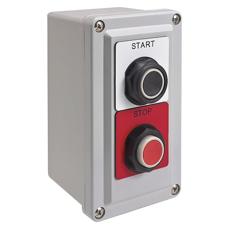 Schneider Electric Control Station, Push Button, Black/Red 9001SKY205