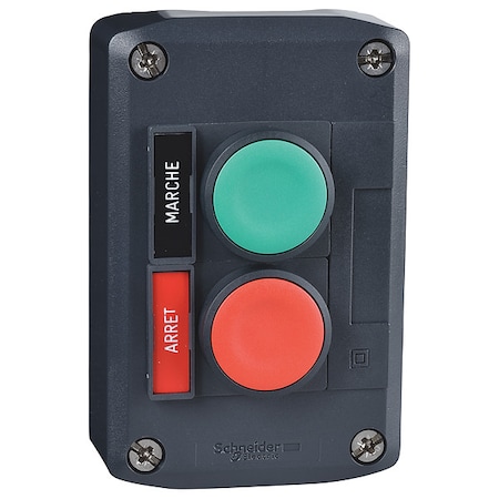 Schneider Electric ControlStation, Dead-End, 2Buttons, Grn/Red XALACS2