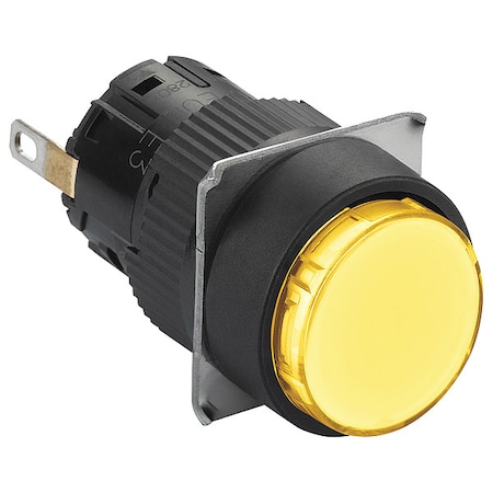 Schneider Electric Pilot Light, 24VDC, Yellow, LED Lamp XB6EAV5BP