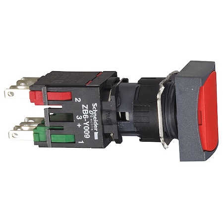 Schneider Electric Push Button Operator, 16 mm, 1NO/1NC, Red XB6DA45B
