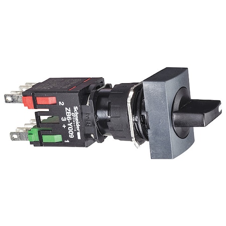 Schneider Electric Selector Switch, 3 Pos, 16 mm, Black XB6DD235B