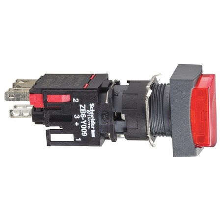Schneider Electric Illuminated Push Button, 16 mm, 1 NO/1 NC, Red XB6DE4B5B