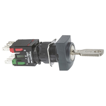 Schneider Electric SelectorSwitch, Keyed, Non-Illum, 2Pos, 16mm XB6DGC5B