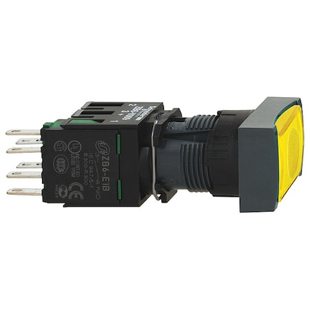 Schneider Electric Illuminated Push Button, 16 mm, 1 NO, Yellow XB6DW5B1B
