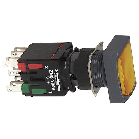 Schneider Electric Illuminated Push Button, 16 mm, 1NO/1NC, Yellow XB6DW5B5B