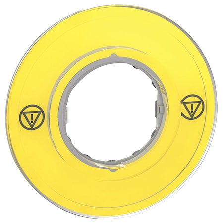 Schneider Electric Legend Plate, Yellow/Yellow, Round ZBY9121