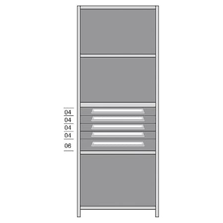 Lyon Shelf, 85" H, 36" W, Steel, 850 lb. Capacity DDJ115005