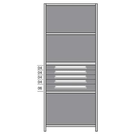 Lyon Shelf, 85" H, 36" W, Steel, 800 lb. Capacity DDJ115006
