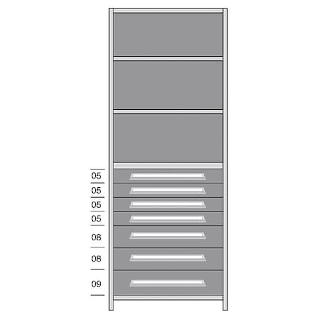 Lyon Shelf, 85" H, 36" W, Steel, 800 lb. Capacity DDJ115025