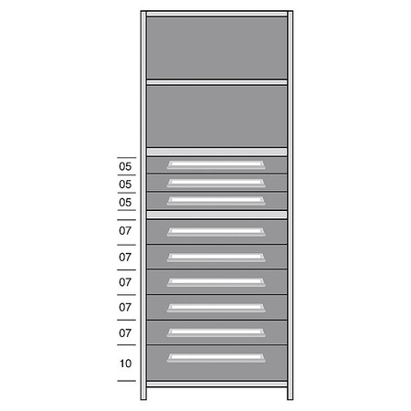 Lyon Shelf, 85" H, 36" W, Steel, 800 lb. Capacity DDJ115035