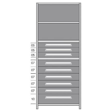 Lyon Shelf, 85" H, 36" W, Steel, 800 lb. Capacity DDJ115036