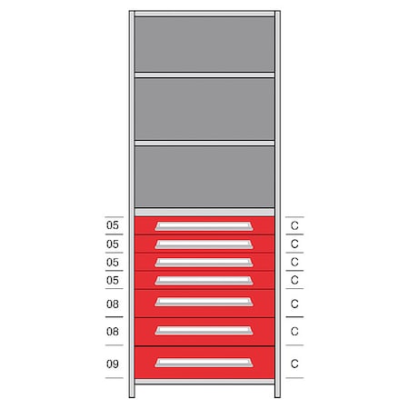 Lyon Shelf, 85" H, 36" W, Steel, 800 lb. Capacity DHJ115025