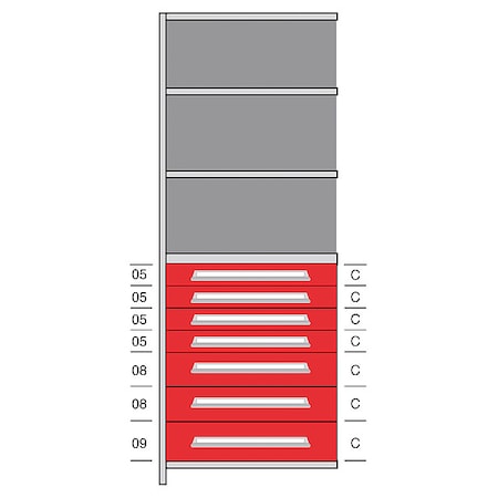 Lyon Shelf, 85" H, 36" W, Steel, 800 lb. Capacity DHJ115025A