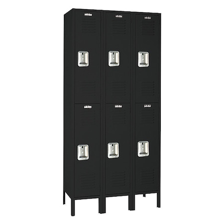 Lyon Wardrobe Locker, 36 in W, 15 in D, 78 in H, (2) Tier, (3) Wide KKC52123I