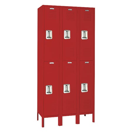 LYON Wardrobe Locker, (2) Tier, (3) Wide, Steel, Powder Coated Finish, 36 in W, 15 in D, 78 in H YFC52123I