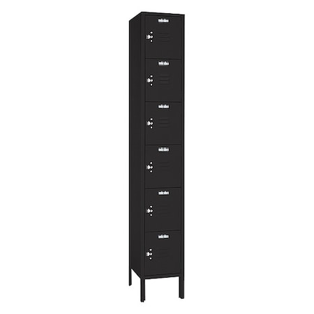 Lyon Wardrobe Locker, 12 in W, 18 in D, 78 in H, (1) Wide, (6) Tier KKC5362